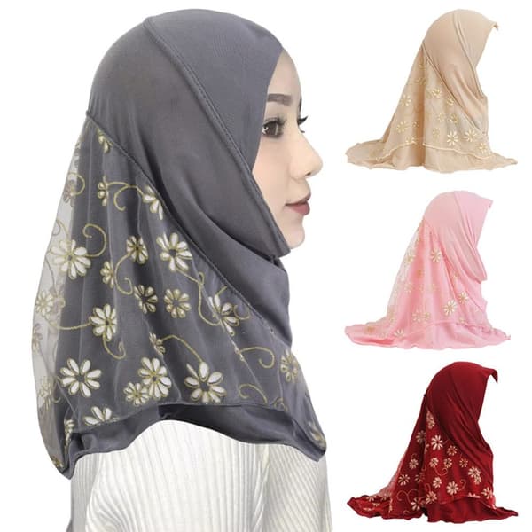 Hijabmössa för 2-6 år, VINRÖD Wine red