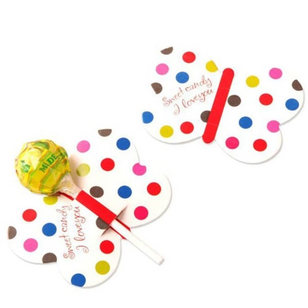 50st Lollipop Paketkort Insektsgodiskort GULT Yellow