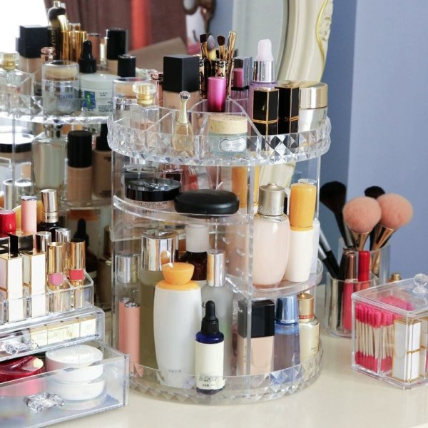 Makeup Organizer Kosmetisk case Rotary Display Stand