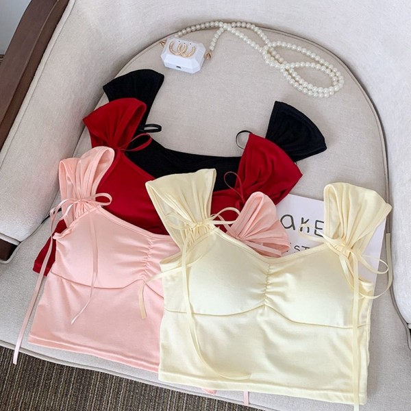 Short Tube Top Fishbone Strap Camisole GUL yellow
