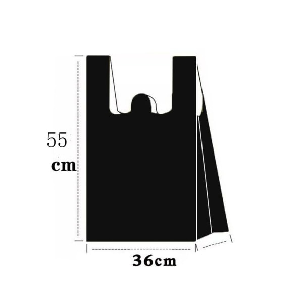 100 stk T-skjorteposer Handlepose Plastposer