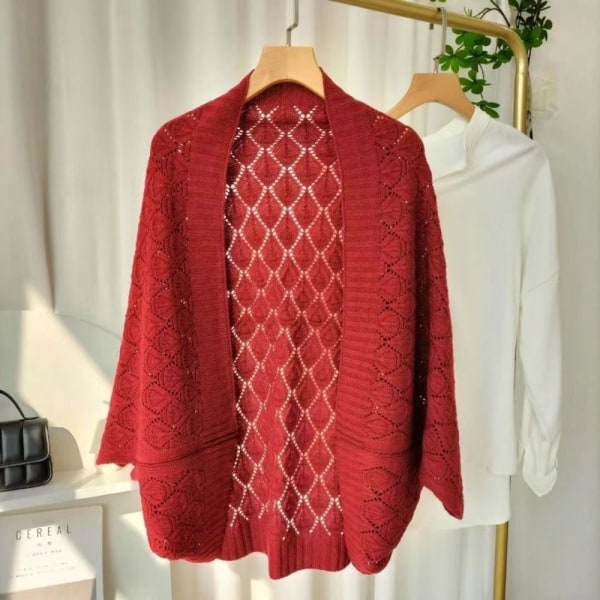 Luftkonditioneringsskjorta dam cardigan RÖD Red