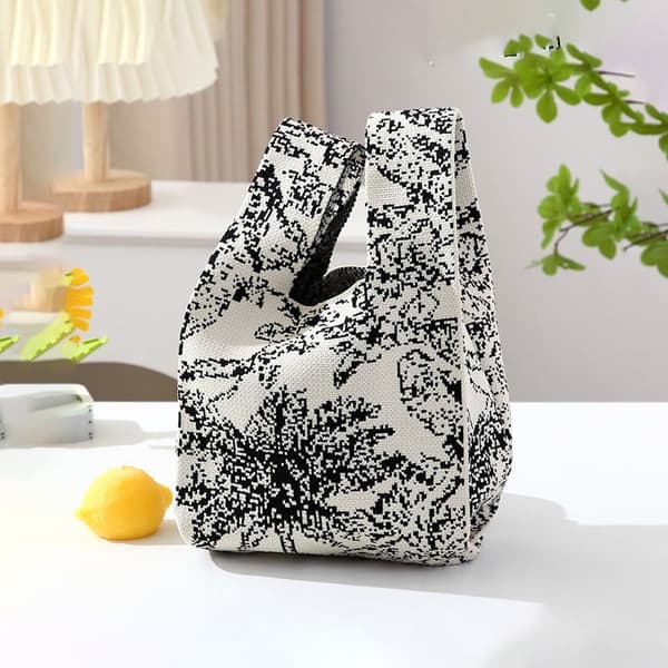 Strikket Håndtaske SORT Black