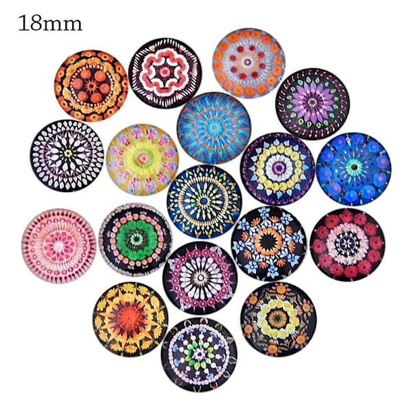 20 st printed glascabochoner Swirl glascabochoner 18MMCOLOR 18mmcolor random