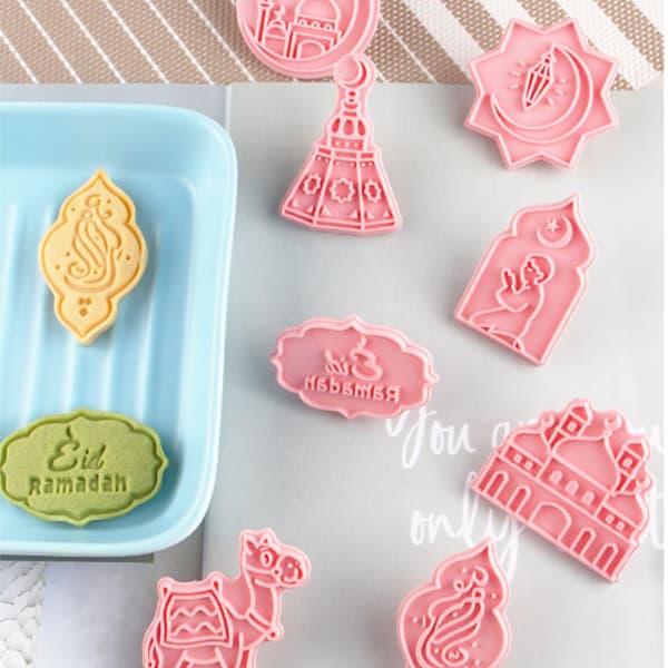 8 stk/sett Eid Mubarak Kakeformer for Baking