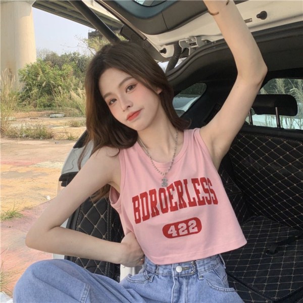 Ärmlös T-shirt Ärmlös topp ROSA M pink M