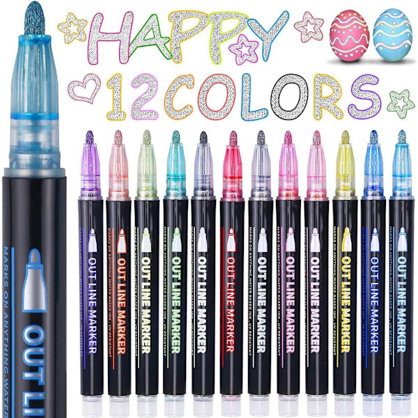 Shimmer Marker Pens Metalliska Marker Pens Glitter Pens