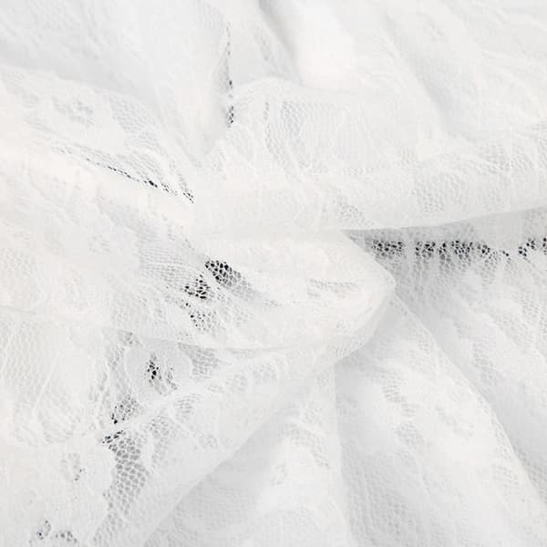 Crop-toppar för kvinnor Spetslinne VIT S White S