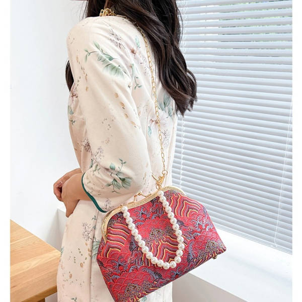 Juhlalaukku Qipao Laukku PUNAINEN PUNAINEN Red
