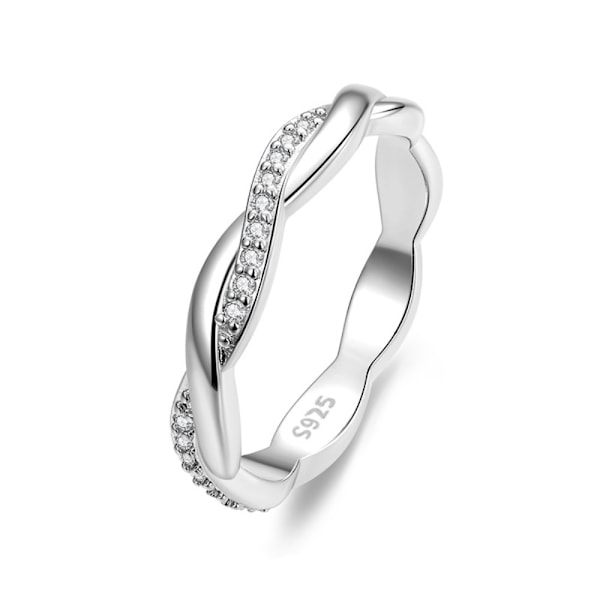 Fingerring Bred Kant Silver 8 silver 8