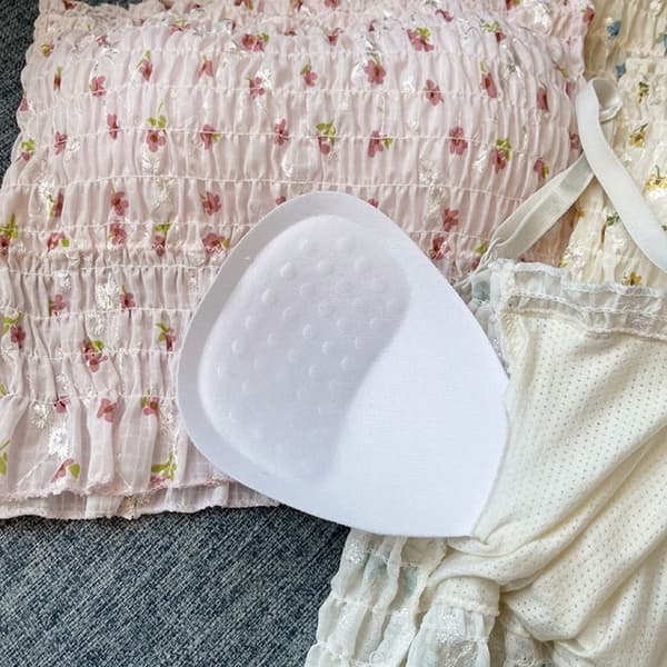 Blommig Camisole Tryckt Linne Blå Blue