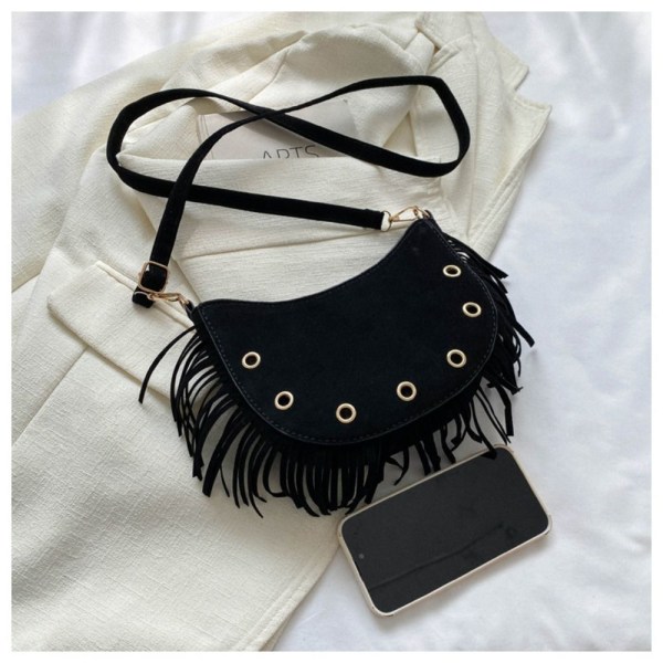 Tassel Crossbody Bag Fringe Skulderveske GRÅ Grey