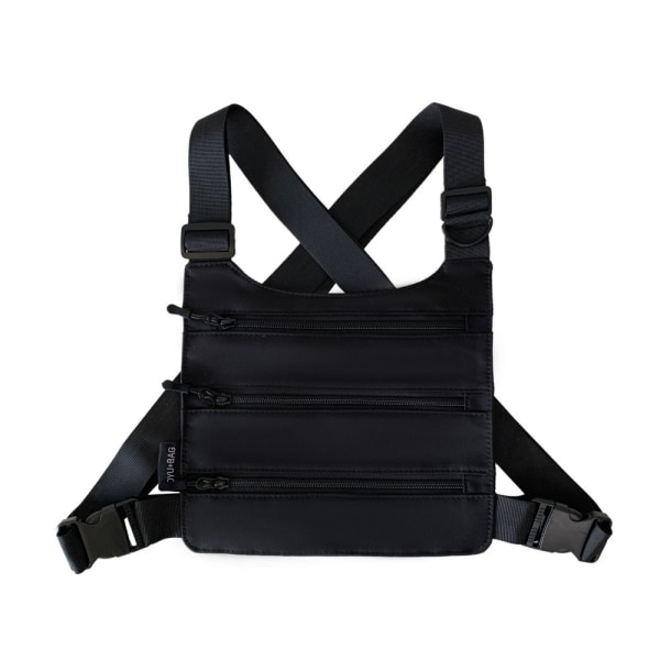 Multi Pocket Chest Bag Outdoor Väst Väska SVART SVART Black