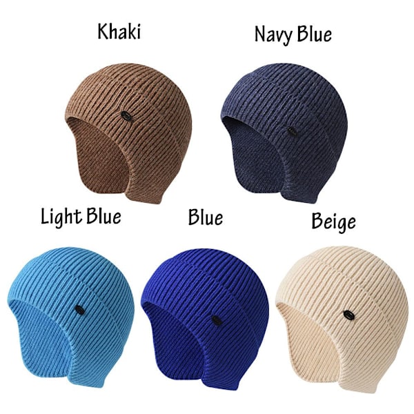 Mænd Hue Vinter Strikket Hue NAVY BLÅ Navy Blue
