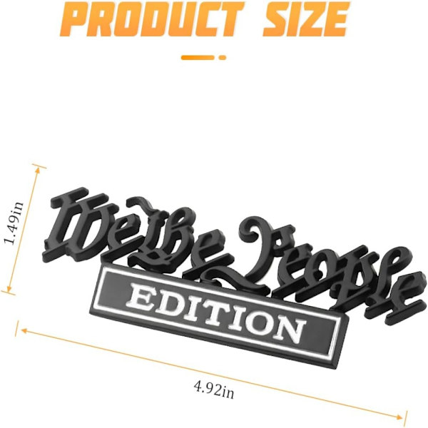 2 STK We The People Edition-emblemer 3D Metal Logo Badge Decals