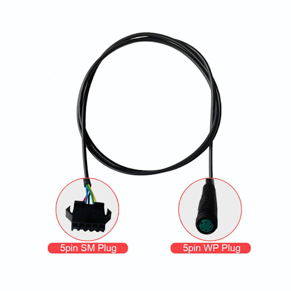5-polet instrumentomformerkabel SM-stik E-cykeladapterstik
