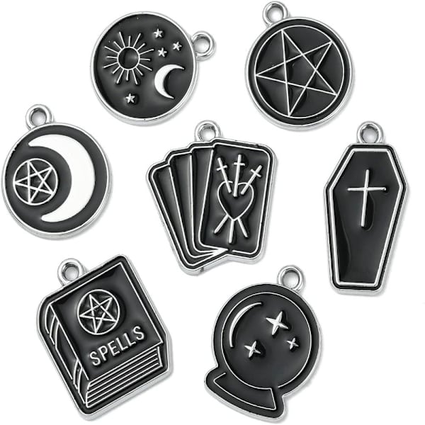 Sort Tarot Charms Magic Witch Charms Sort tema charms