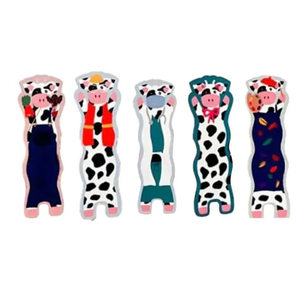 7 stk Wavy Cow Bookmarks Morsomme bokmerker A A A