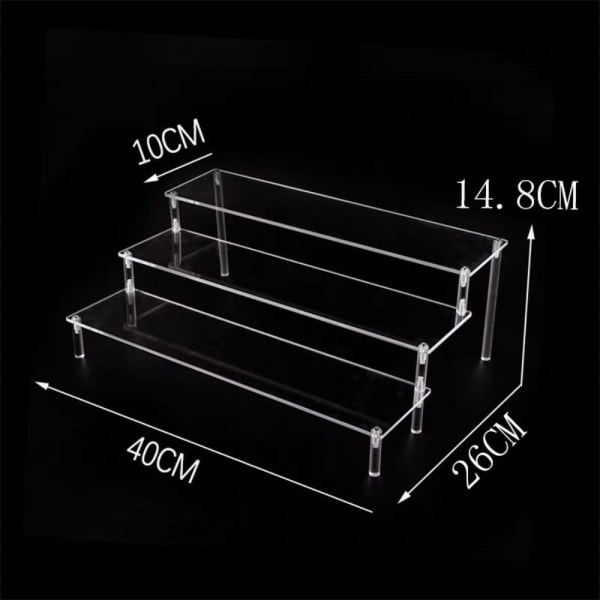 Akryl Display Stand Figur Hylde 40X10CMTHREE-LAYER 40X10CMThree-layer