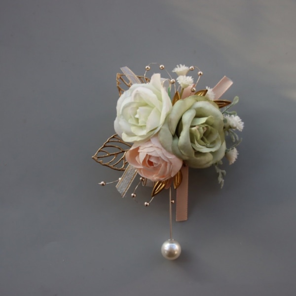 Morsiusneito rannekukka Flower Groom's Corsage SININEN RANNE KUKKARANNE Blue Wrist Flower-Wrist Flower