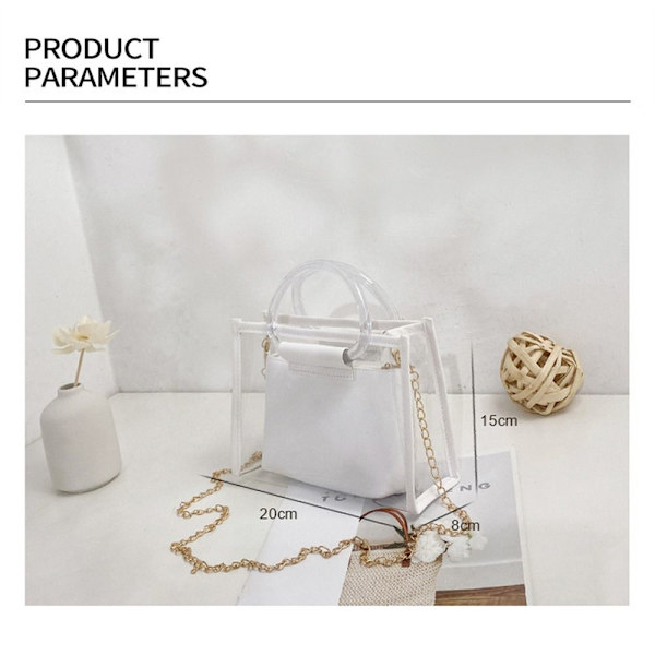 Handväskor PVC Jelly Bag VIT white