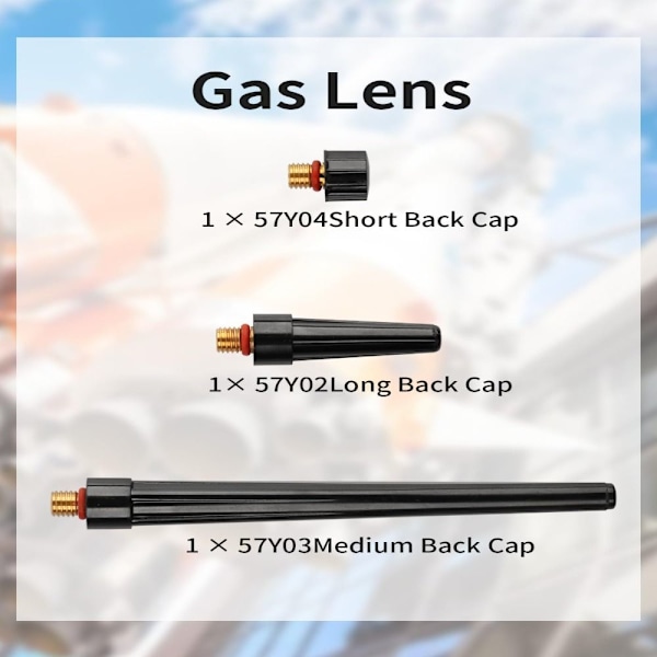 58 STK TIG svejsebrændersæt 040"~1/8" gaslinseopsætning WP-9/20/25