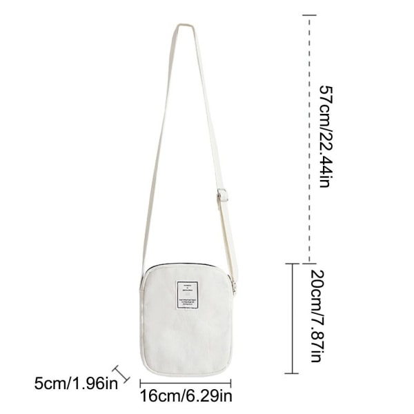 Canvas telefonväska Diagonal väska VIT white