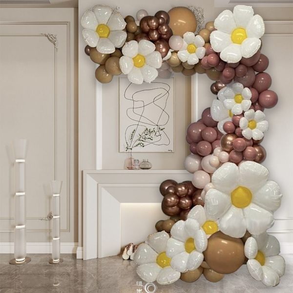 Boho Daisy Ballon Garland Bue Kit