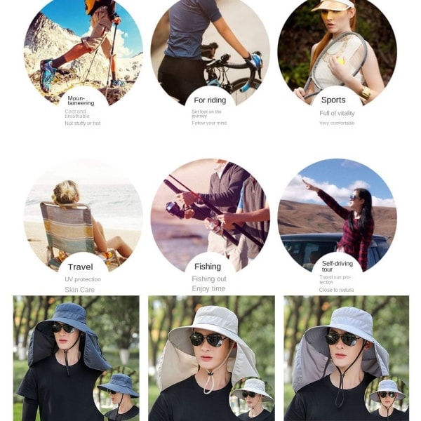 Sommarhatt för män för män utomhussolhatt KHAKI khaki