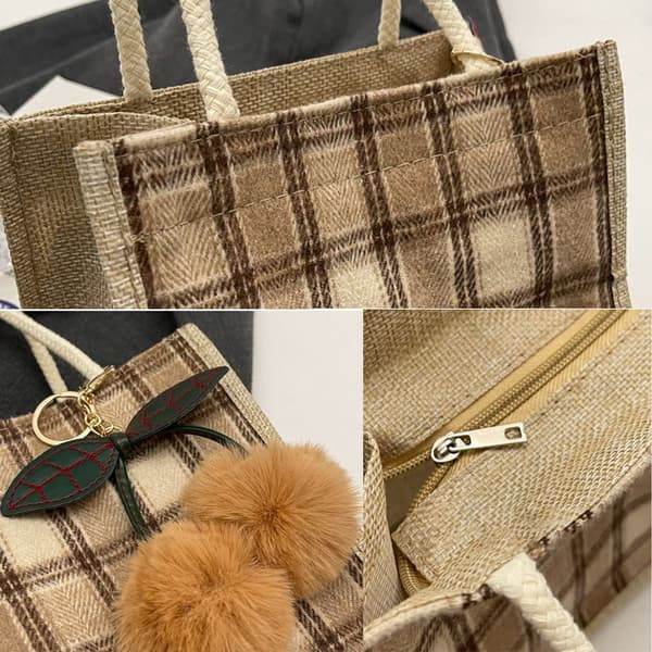 Dame Håndveske Tote Bag KHAKI KNAPP KNAPP khaki button-button