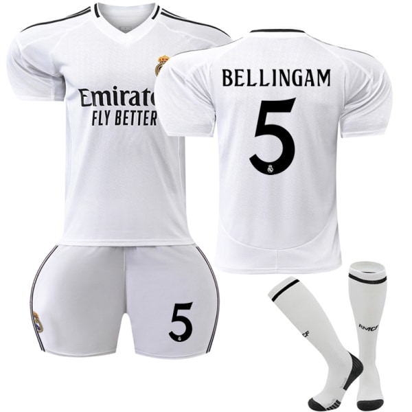 2024-2025 Real Madrid hemma fotbollströja för barn nr 5 Bellingham Adult XS