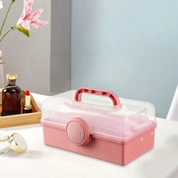 Ompelutarvikkeiden organizer Kosmeettinen säilytyslaatikko PINK pink