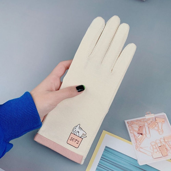 Anti-UV bomullshansker Anti-skli solhansker HVIT white