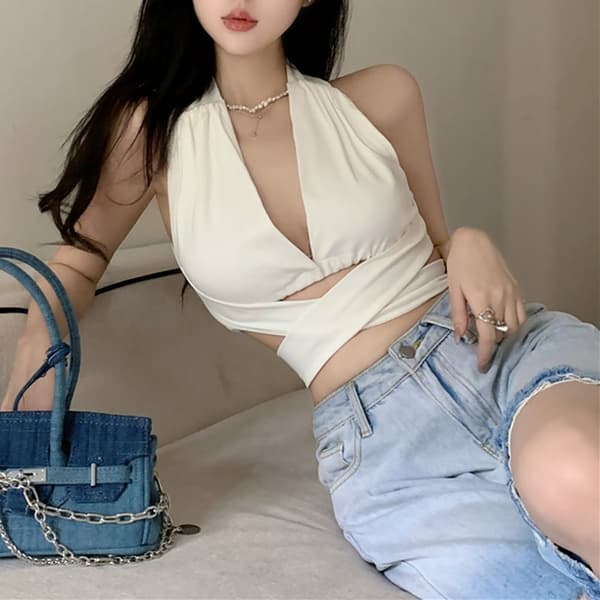 Cropped T-shirt Top L L