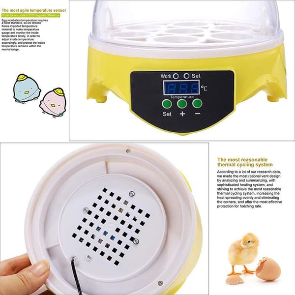 7 æg inkubator ruge maskine rugemaskine EU Plug