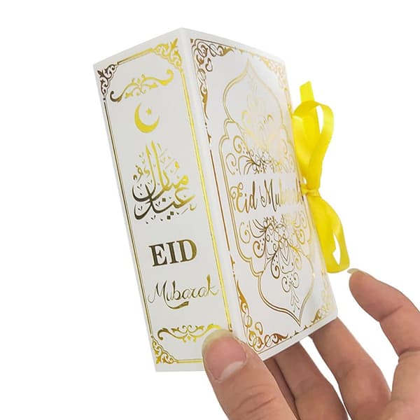 Bokformade Eid Mubarak Chokladgodisaskaronger SVARTA black