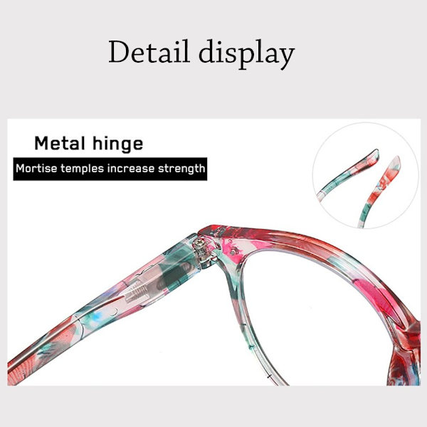 Anti-blått ljus Läsglasögon Fyrkantiga glasögon RÖD STYRKA Red Strength 300