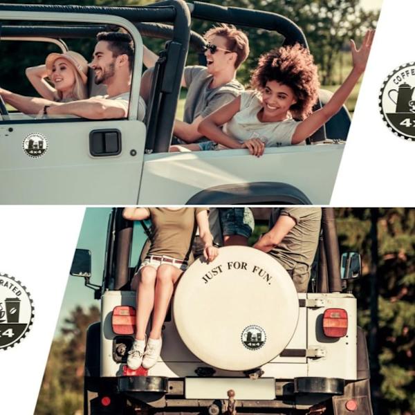 2 stk kaffemærke vurderet bilemblem 4 x 4 metal bilmærke