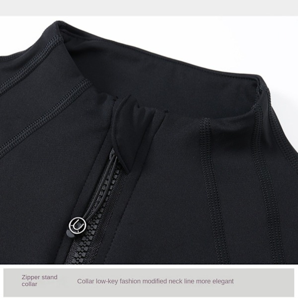 Sport Långärmad Ytterkläder Fitness Stand Up Collar Top Black XL