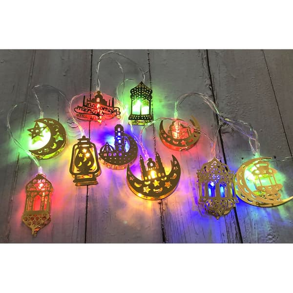 1.65m 10LED Eid Mubarak LED-lysstreng Ramadan-dekorasjon white