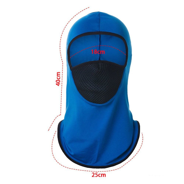 Full Face Cap Cykling Balaclava LYSEBLÅ Light Blue