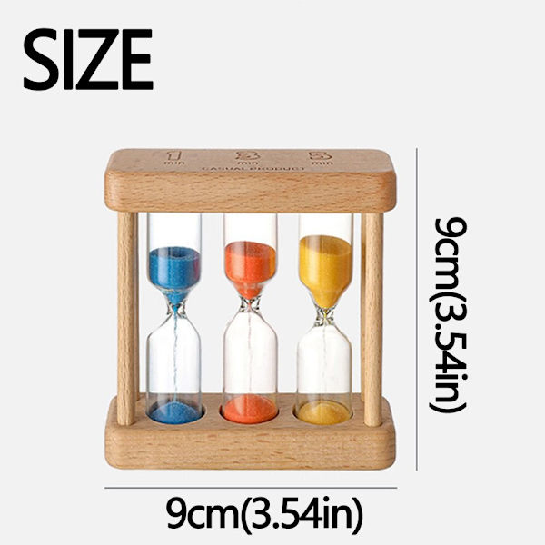 Portabel Sandtimer i Träram för Barn Tandborstning Timer 1/3/5 Minuter Färgglad Sandklocka Triad Heminredning
