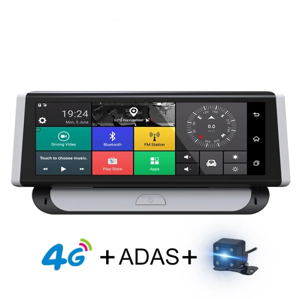 4G HD 1080P Bil Dual Lens ADAS Säker körning varningssystem GPS Navigation Navigator med Bilkamera Video Recorder 16GB