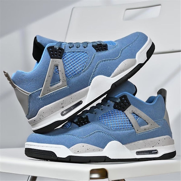 Herrar Air 4 Retro Klassiska Skate-skor Fitness Träningsskor Basket Casual Sneakers Arbeta Löpning Promenad Zapatos A4blue_SSDLV 2 Aj4white Lila 6 UK 1 A4blue 11 UK