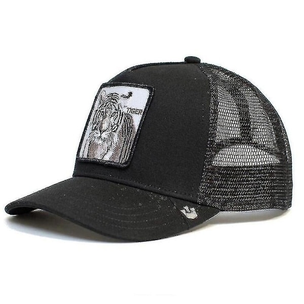 Vuxen Black Panther Mesh Cap Sommar Baseball Cap Trucker Keps - WELLNGS Tiger - Vit Tiger - Vit Tiger - Black