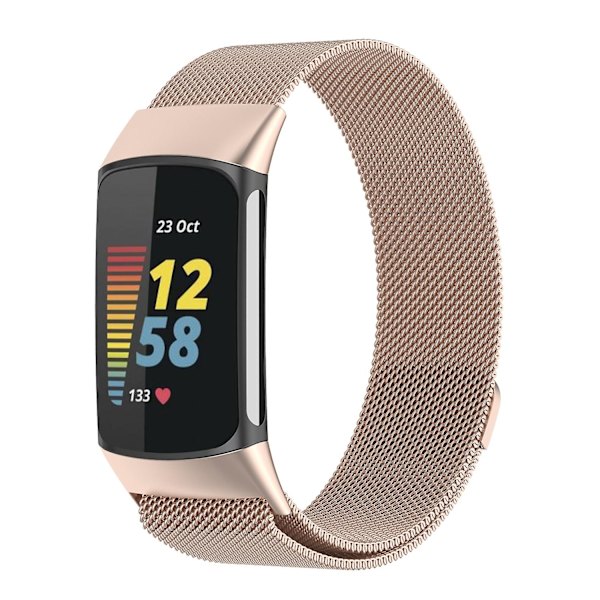 Milano Magnetisk Metallrem För Fitbit Charge 5 Champagne guld