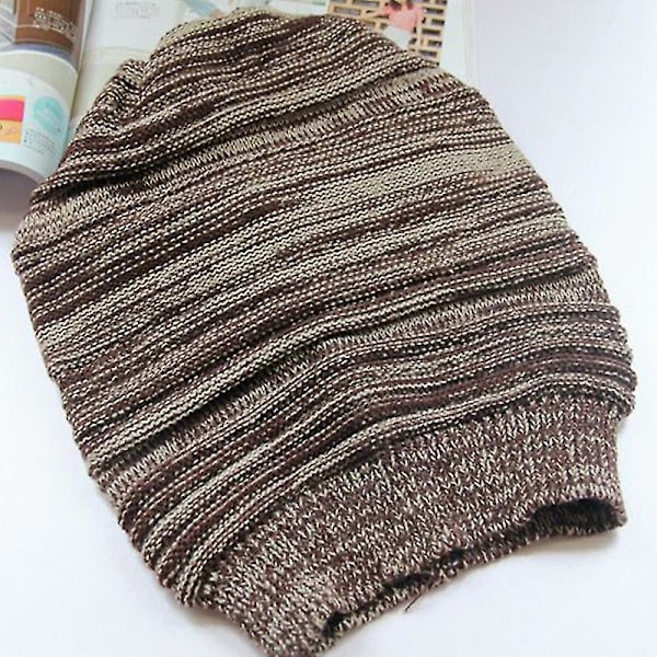 Unisex Woolly Vinter Baggy Överdimensionerade Slouch Beanie Hats Keps Coffee