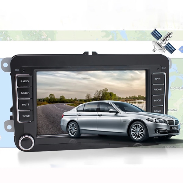 2 Din Auto Radio 7 tum IPS kapacitiv pekskärm Digital carplay mp5-spelare med BT USB FM Car MP5-spelare för VW-bilar
