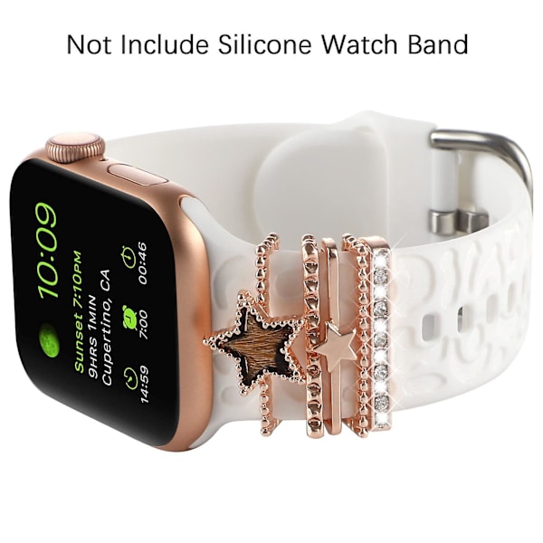 Silikonremdekoration För Smart Watch Band Ring Charms Rhinestones Smyckena F