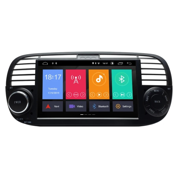 DSP 2GB 16GB 4 Core 1 Din Android 10 .0 DVD-spelare för bil för FIAT 500 Radio Multimedia GPS Navigation Stereo Audio Huvudenhet